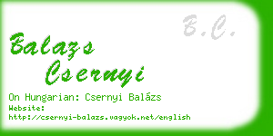 balazs csernyi business card