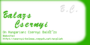 balazs csernyi business card